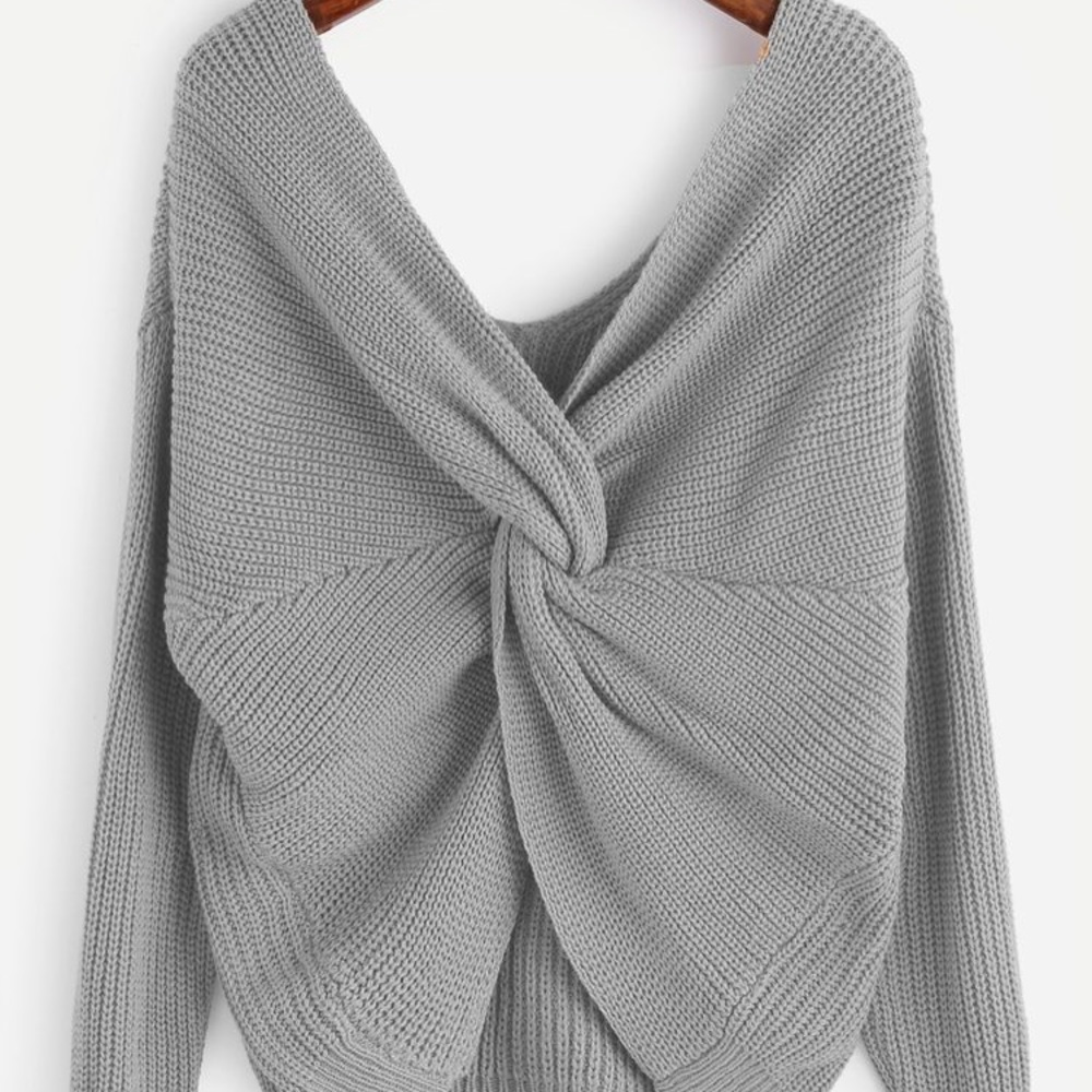 Grey knit sweater